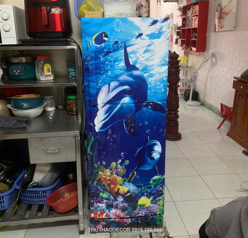 [HCM]Giấy Decal Dán Tủ Lạnh CÁ HEO ĐẠI DƯƠNG - THUTHAODECOR
