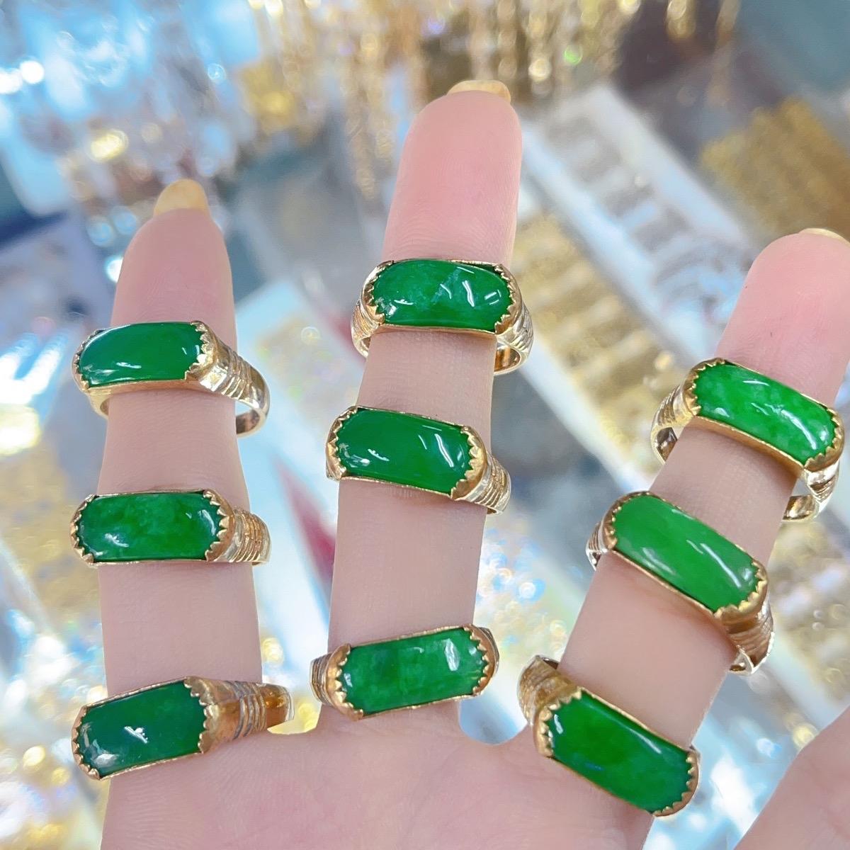 Nhẫn cẩm thạch đồng (đá thật) 2 kiểu tròn và ngang