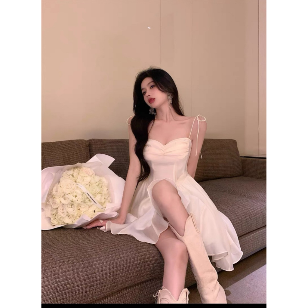 Đầm Xòe Bồng Nơ Vai Tiểu Thư Dự Tiệc