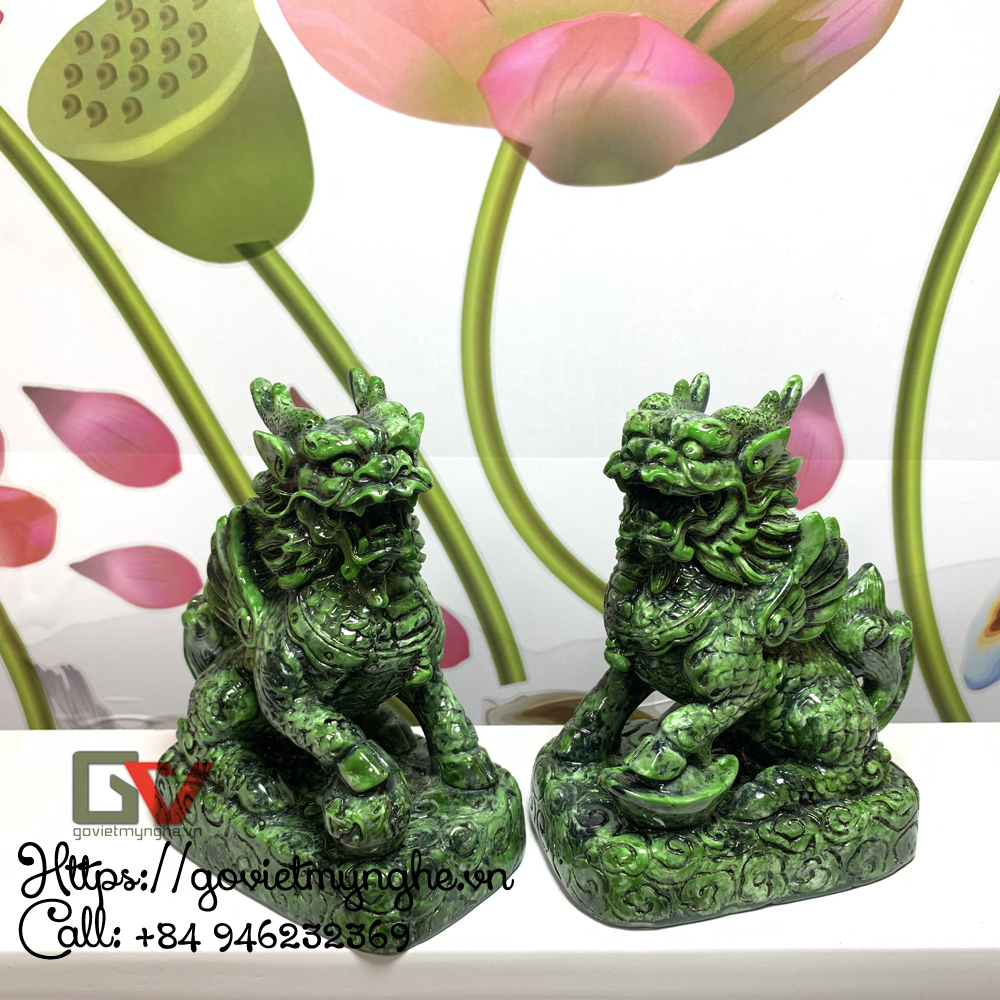 [HCMC] [Xuyen feng shui] couple of Feng Shui stone statue-bronze glitter color-12cm height