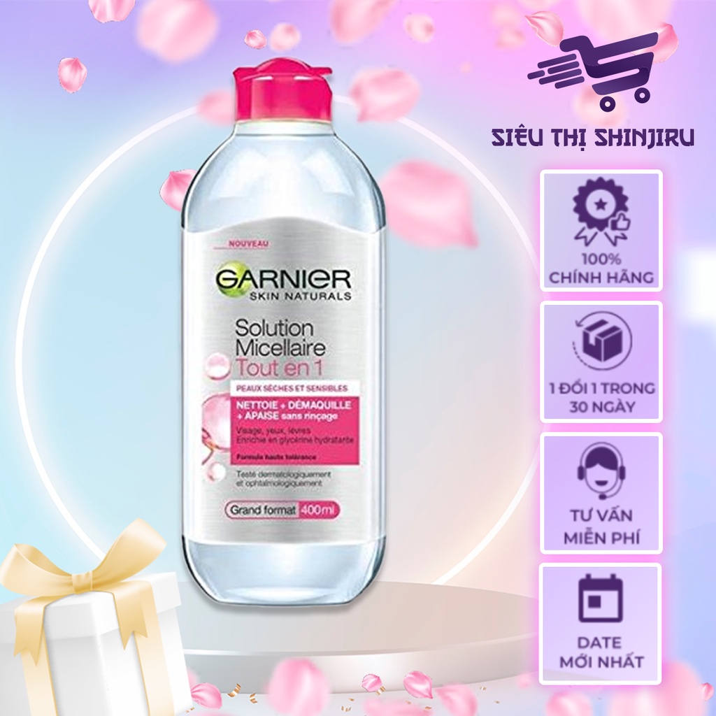Nước tẩy trang Garnier Micellar cleansing water Nga/Pháp [Loại 400ml].