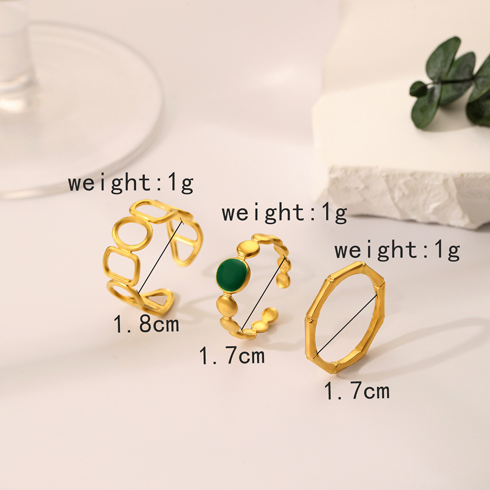 %E3%80%90Special%20offer%E3%80%91Fashion%20New%20Stainless%20Steel%20Golden%20Open%20O-Shape%20Round%20Oil%20Dropping%20Green%20Three-Piece%20Ring%20for%20suit%20Women%20-%20Image%205