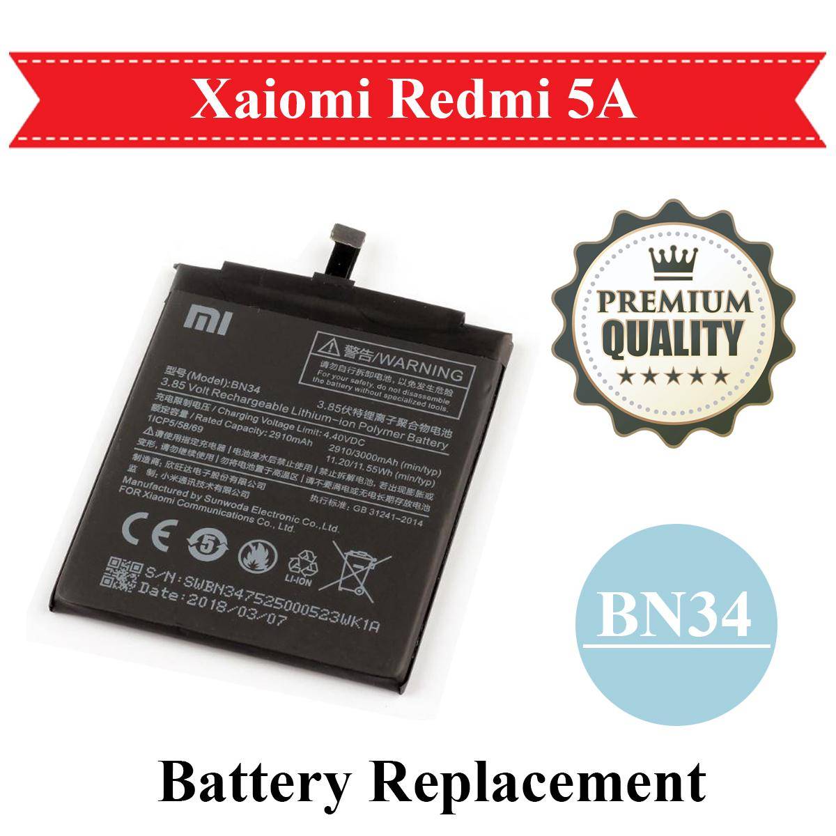 Xaiomi Redmi 5A BN34 Battery Replacement BN 34 For Mi 5A 3000mAh - Black