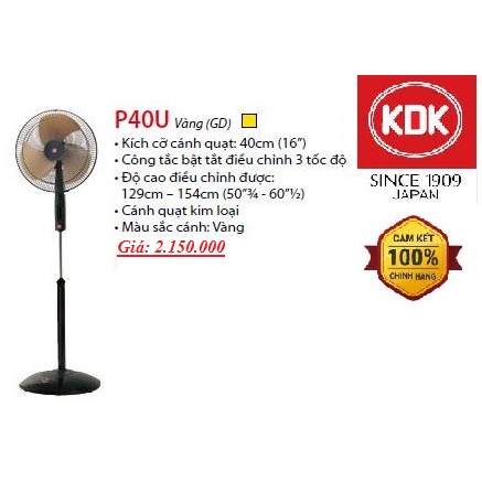 Quạt đứng kdk p40u - shop.giadungmt88