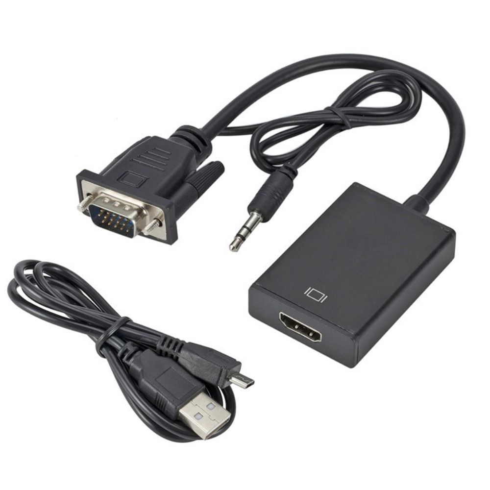 Oftbt bữa tiệc video hd bộ chuyển đổi tương thích vga sang hdmi cáp chuyển đổi vga sang hdmi bộ chuyển đổi vga sang hdmi thao tác đơn giản đen/trắng bộ chuyển đổi vga hd dành cho máy tính/dvd/hd set-top box/máy chiếu