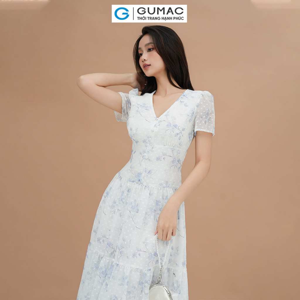 [8.7 - 9.7 |Voucher 8-12%] Đầm xòe rã tầng thời trang GUMAC DE05022