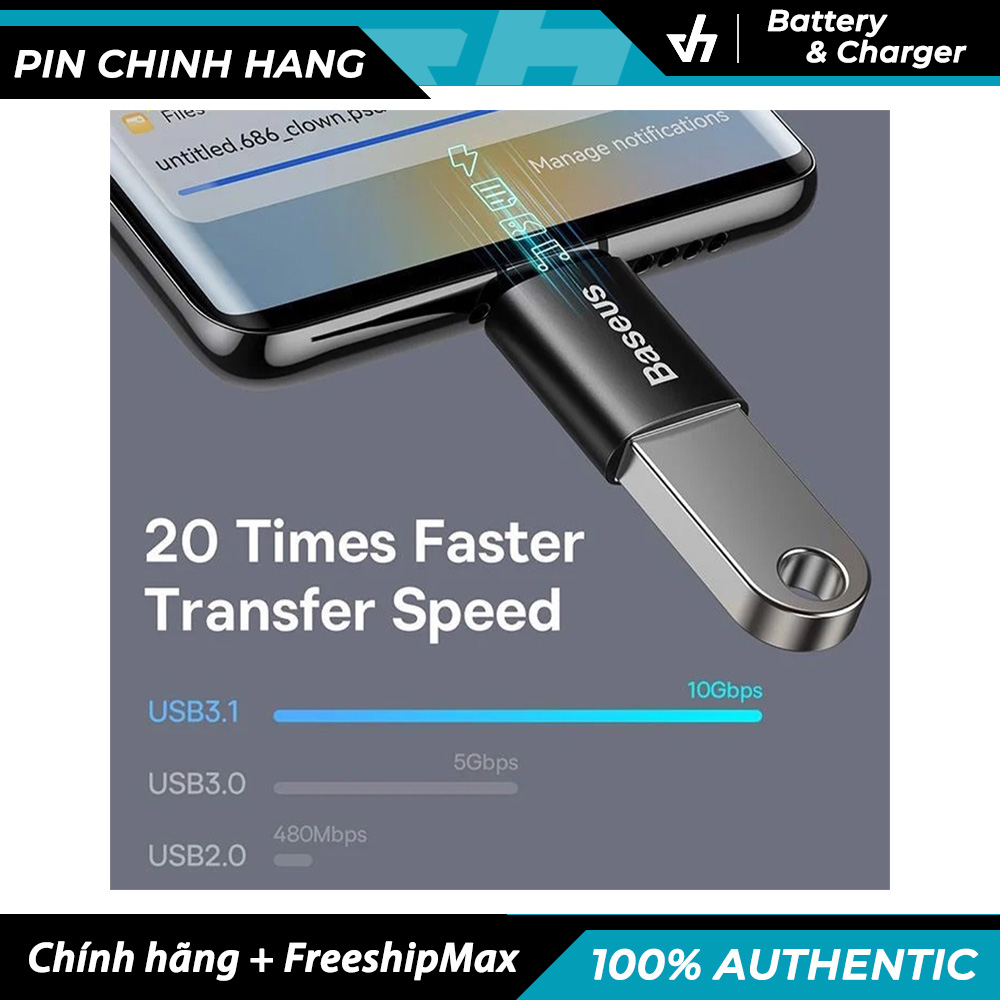 Đầu chuyển OTG cao cấp Baseus TypeC to USB-A LVL002