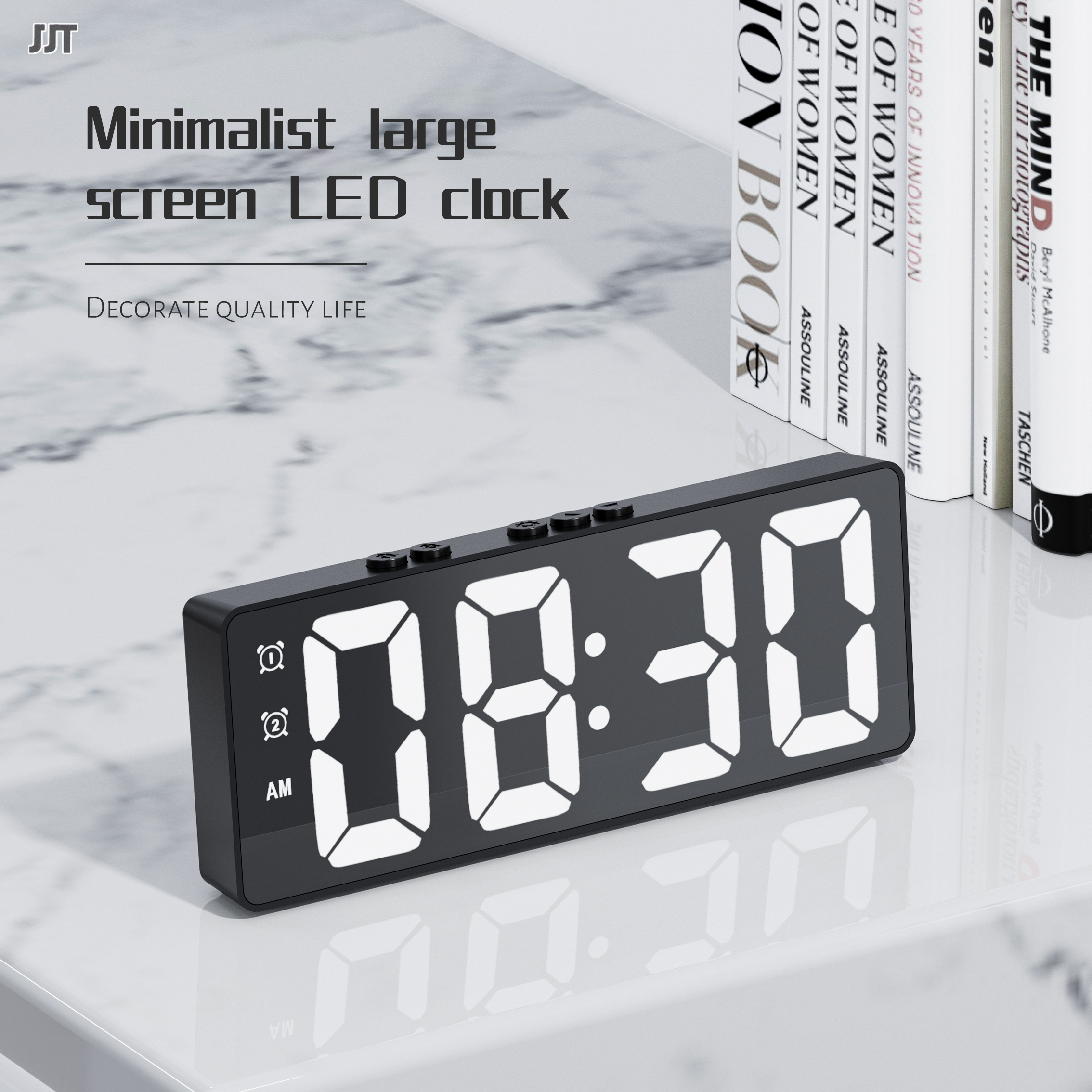 Private model simple LED electronic alarm clock clock student plug-in dual-purpose small alarm clock, digital clock voice activated temperature clock
