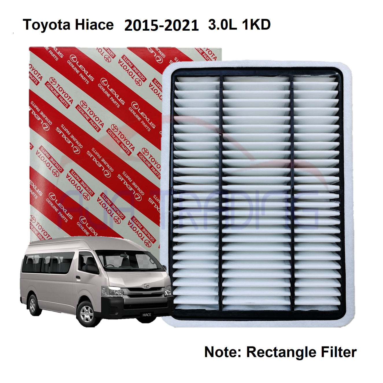 Air Filter for Toyota Hiace 3.0L 1KD (20152021) Rectangle Filter