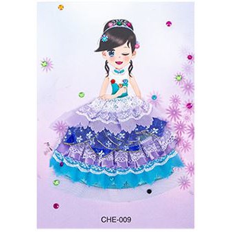Tranh dán váy, trang phục công chúa thủ công cho bé