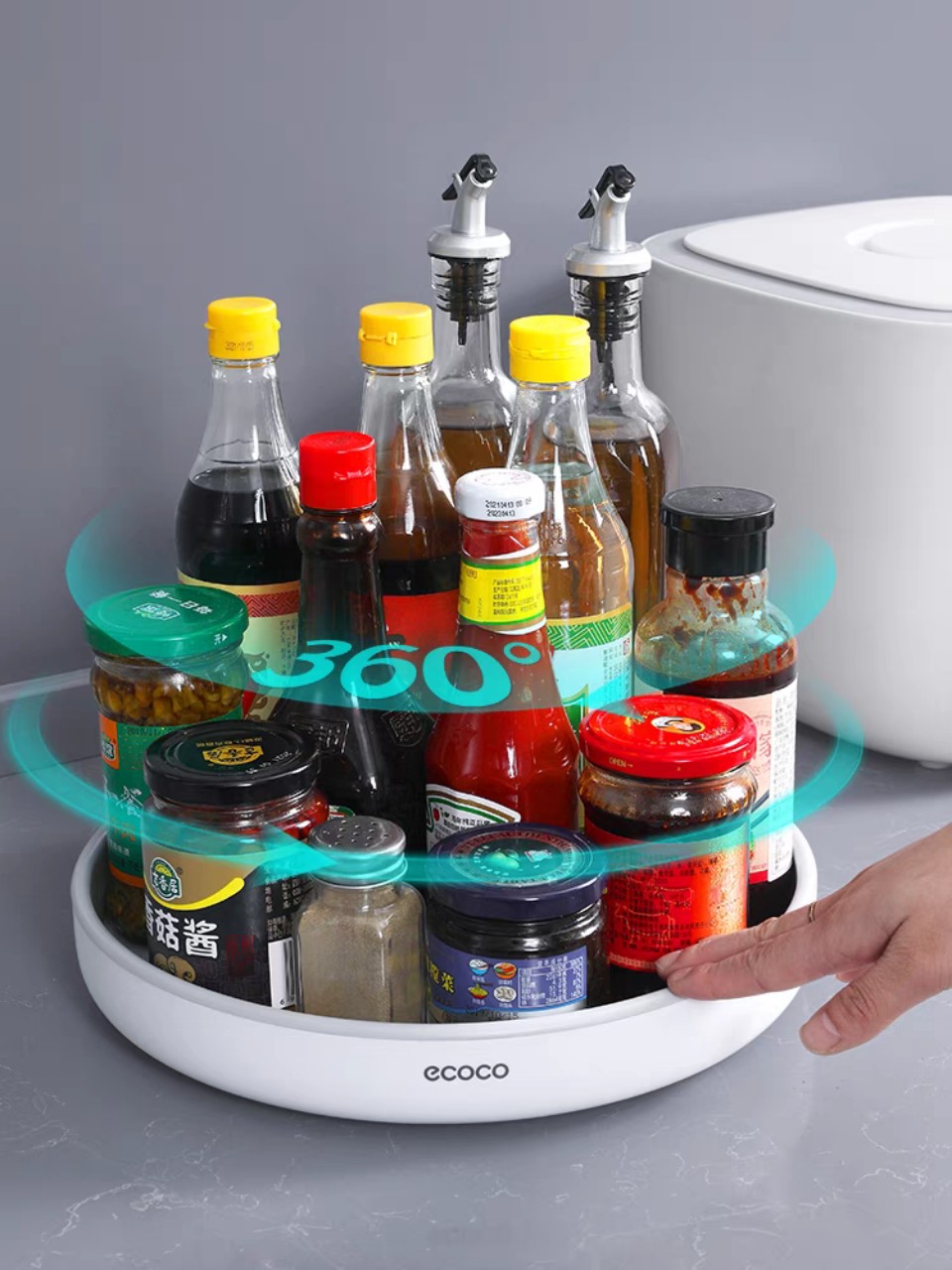 Kệ xoay đa năng 360 độ, kệ gia vị , kệ đựng đồ nhà tắm Ecoco