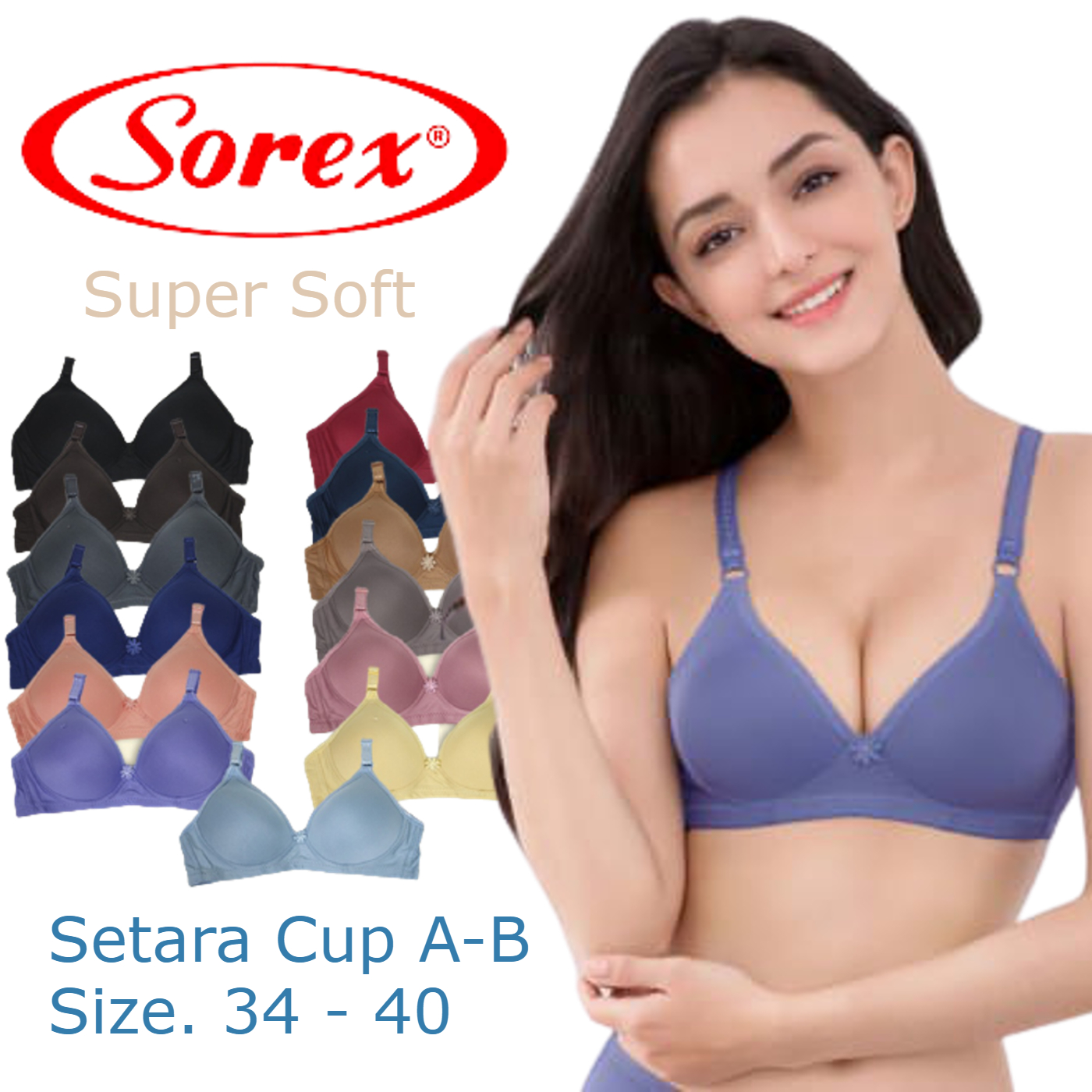BH Sorex Super Soft Series 17239 - Bra Sorex Busa Tanpa Kawat