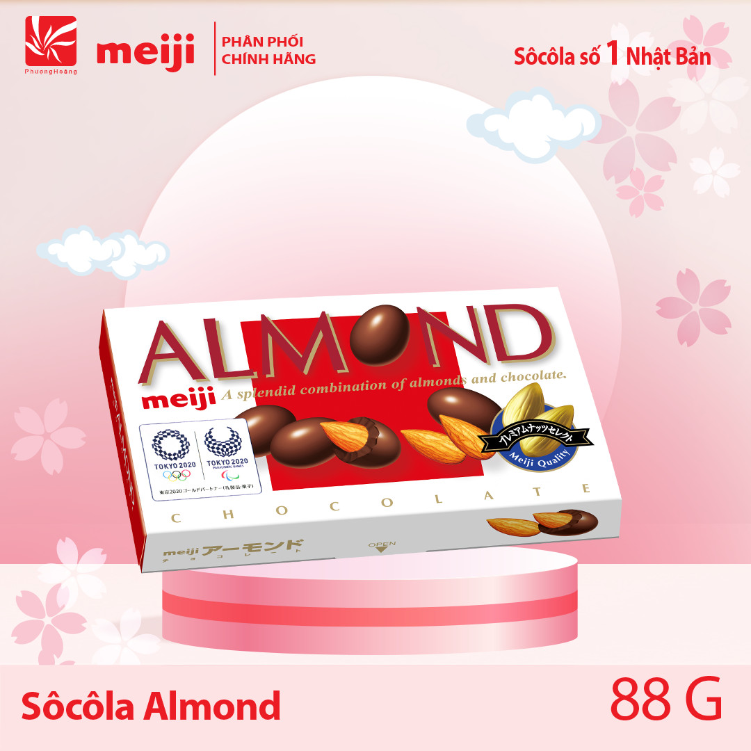 Socola Hạnh Nhân Meiji Almond Chocolate 42g/88g Nhật Bản