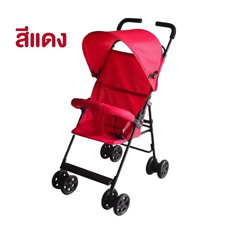 [VC100] รถเข็นเด็ก รถเข็นพกพา รุ่น A023 ล้อคู่ มีร่มบังแดด เพ็บเก็บง่าย รับได้20กก.