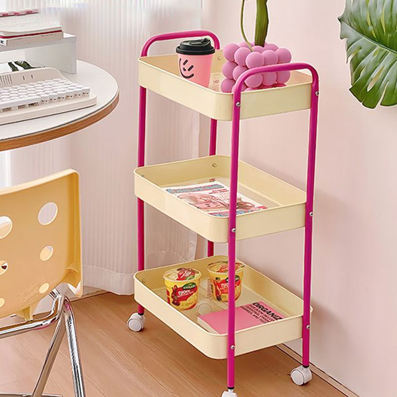 Storage trolley essential household floor-standing storage rack multi-layer kitchen mobile storage snacks living room bedroom dormitory