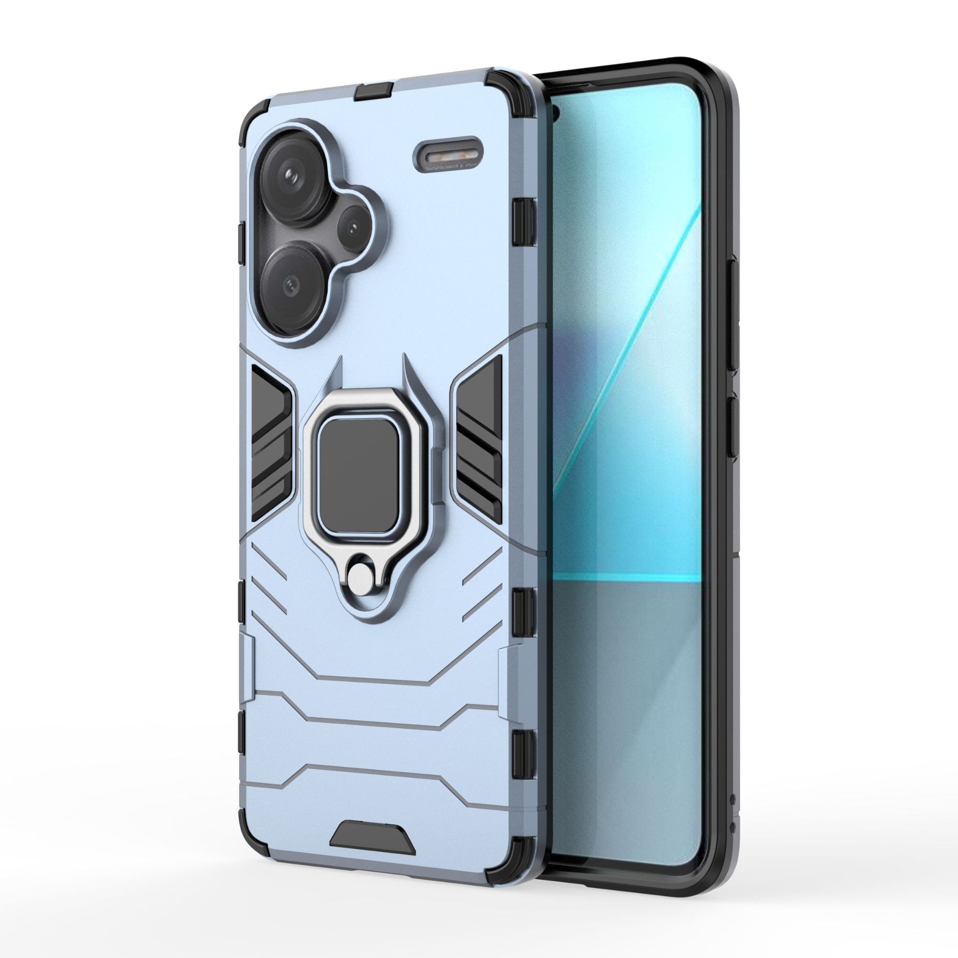 Xiaomi Redmi Note 13 Pro Plus Shockproof Phone Case with Adjustable Cell Phone Ring Holder Finger Stand.