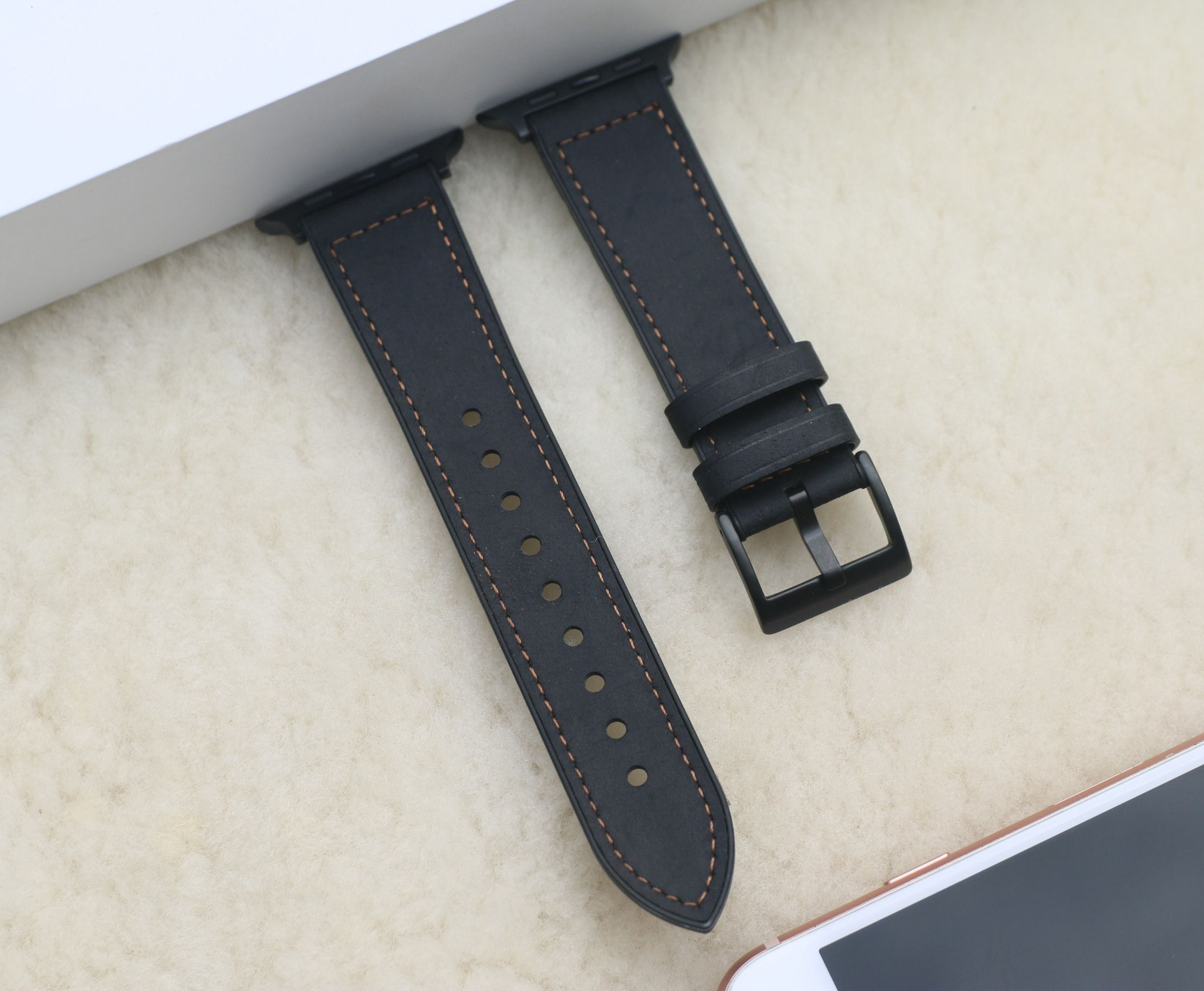 Dây da sáp dầu Vintage thay thế cho Apple watch