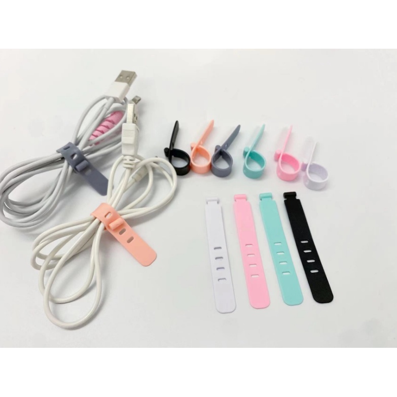 (5pcs) cuộn cáp silicon dây buộc cáp Máy cuộn dây dây tổ chức tai nghe USB dòng dữ liệu Bàn Phím kèm Chuột dây cáp chủ