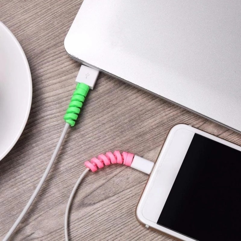 1/12PCS Cable Protector Universal Data Cord Spiral Winder Organizer Cover for Iphone USB Charge Cable Cord Protector Accessory
