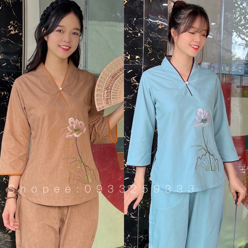 Đồ Lam Đi Chùa # Nút Ngọc Cao Cấp