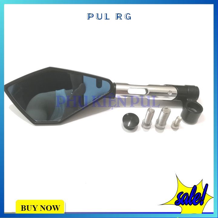 Gương chiếu hậu xe máy rizoma 5 cạnh màu cán bạc giá 1 cái trái