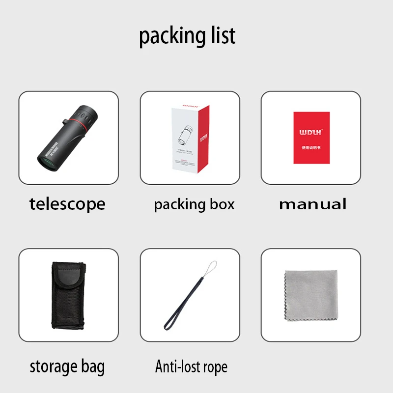 【New and Improved】 2000x24 HD Monocular Mini Portable Outdoor Camping Birdwatching .
