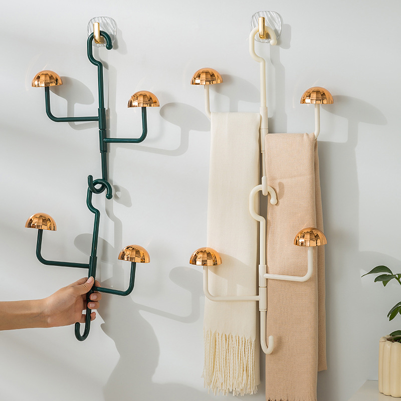 Hat Rack Folding Hat Organizer Cap Hat Hanger Closet Door Hat Hook Wall Mount Tie Scarf Holder for Entrance Hallway Bedroom Closet