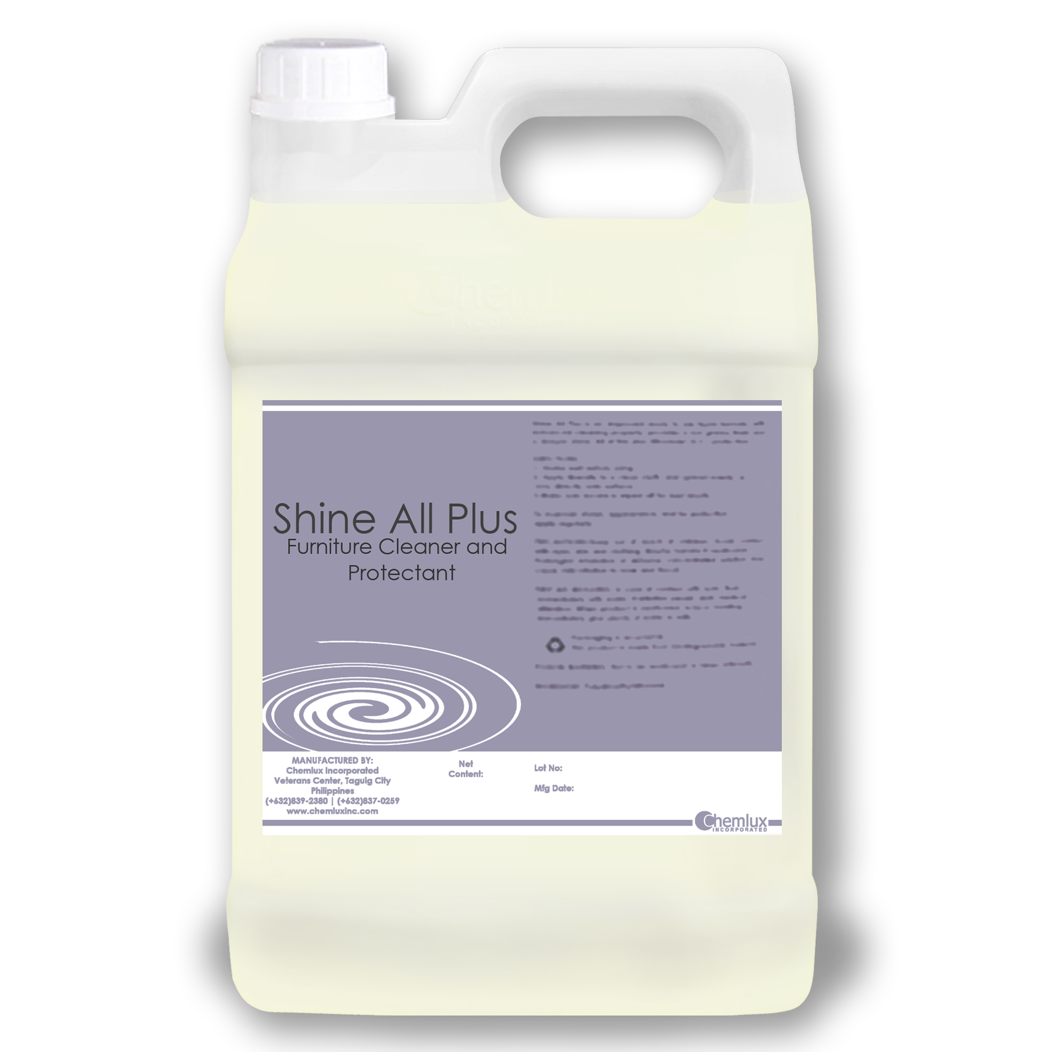 Furniture Cleaner SHINE ALL PLUS Wooden Furniture Cleaner and Protectant 4Liter Container