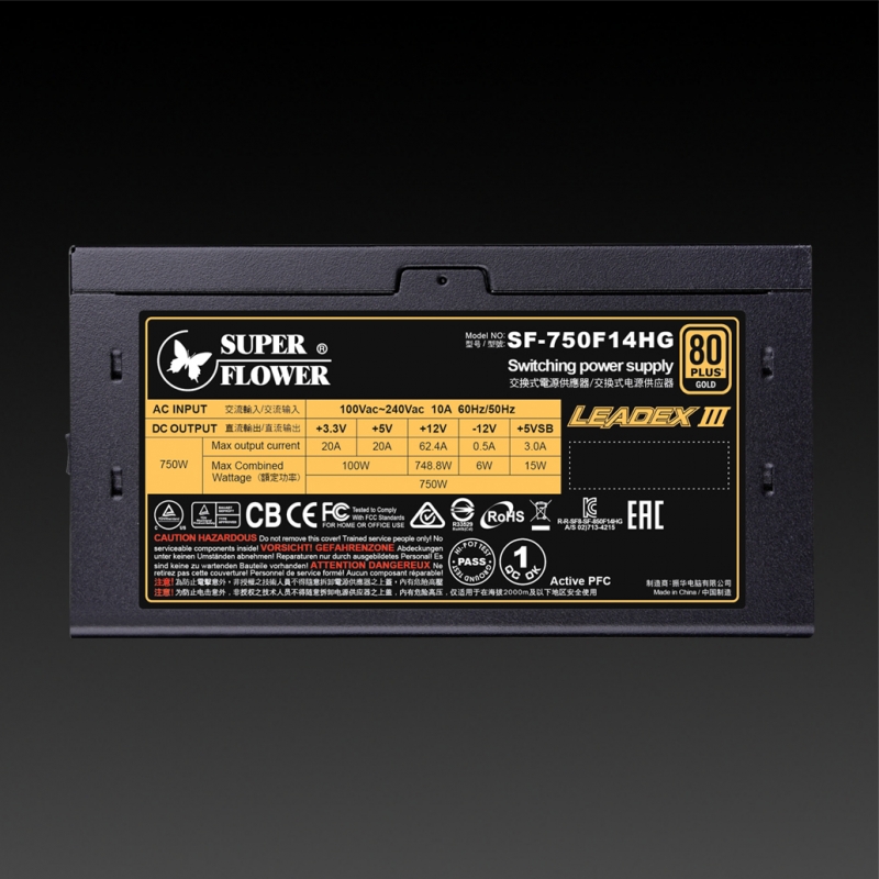 Super Flower LEADEX III 750W 80 PLUS Gold ATX Power Supply Unit