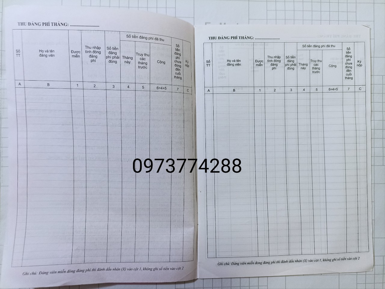 [Nhập RS0722 giảm 30k cho đơn 99k]5 quyển sổ thu nộp đảng phí mẫu số S01/ĐP