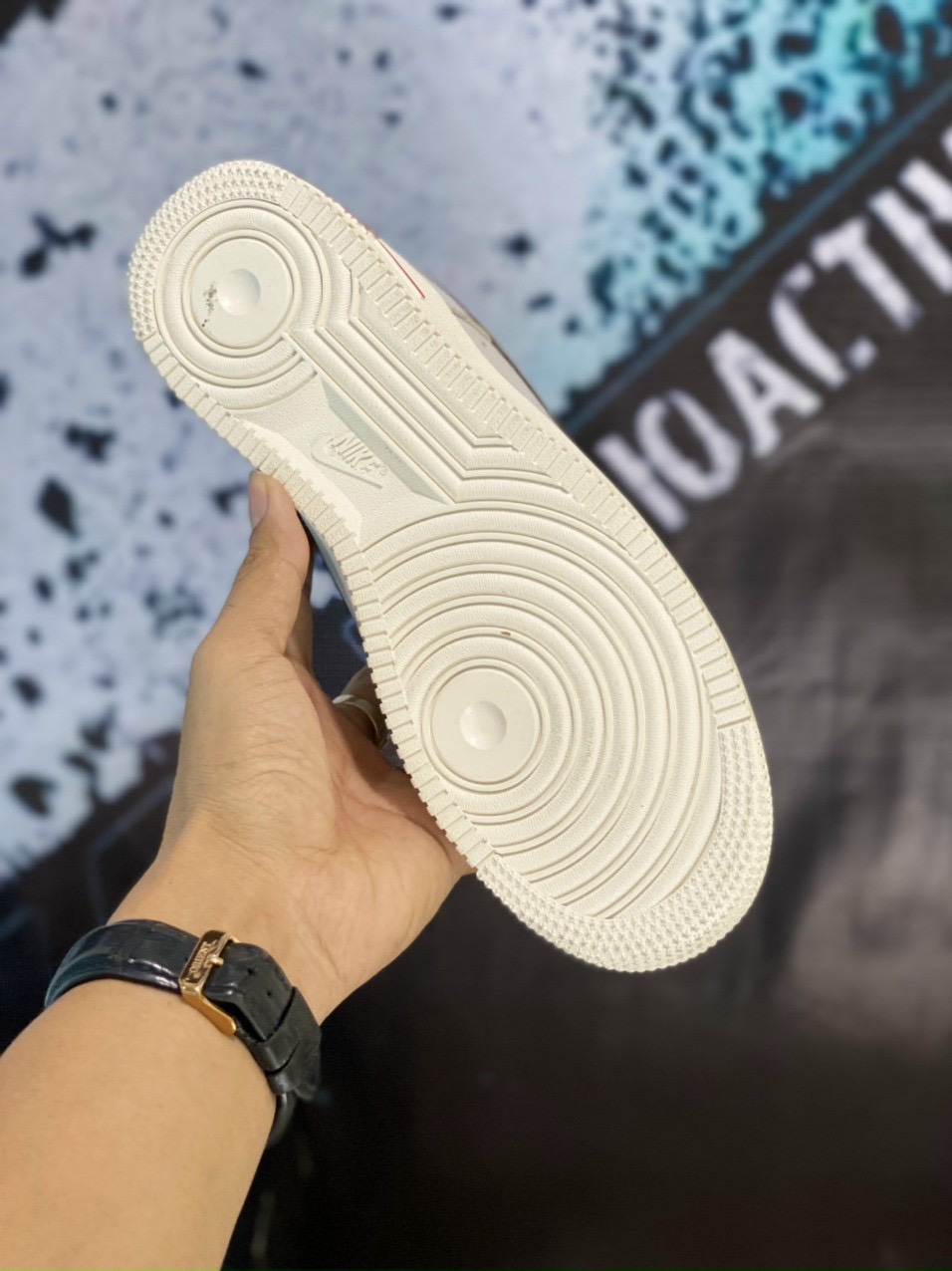 Giày Nike AF1 Low White Brown Gold Chính Hãng [Authentic Full Box Bao Check]