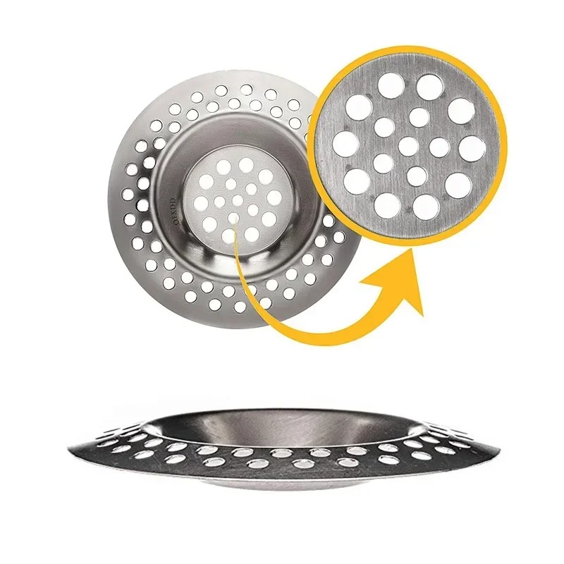 MAGICLULU 3-Piece 304 Stainless Steel Drain Strainer Set – Small, Medium & Large Mesh Sink Hair Catchers For Kitchen & Bathroom