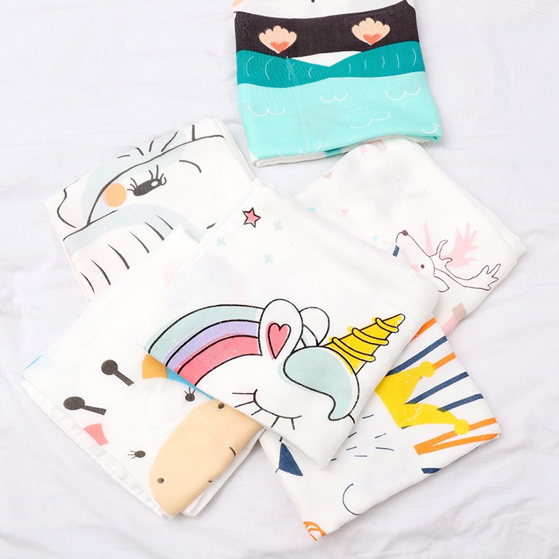 Chăn Lụa cotton Siêu Mềm Mát cho bé yêu