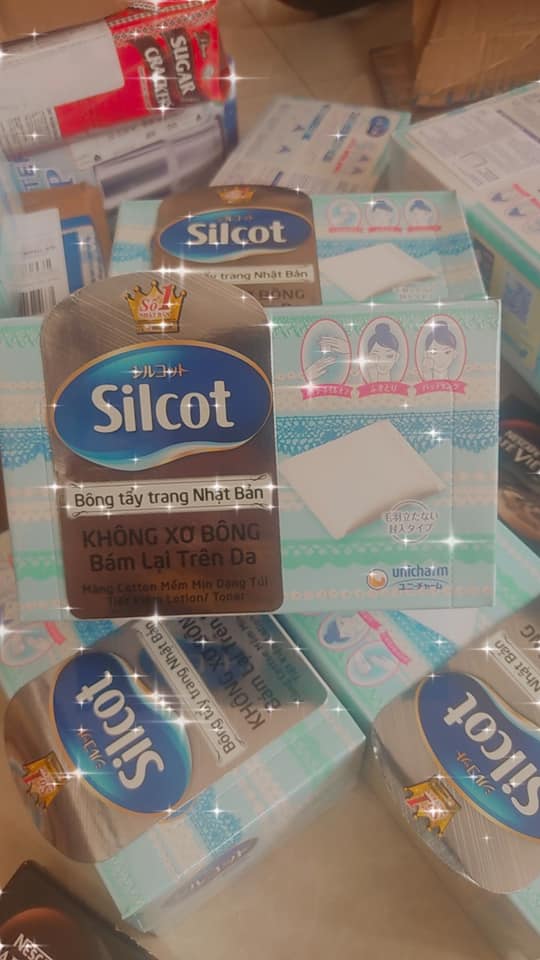 2 gói Bông trang điểm Silcot hộp 82 miếng