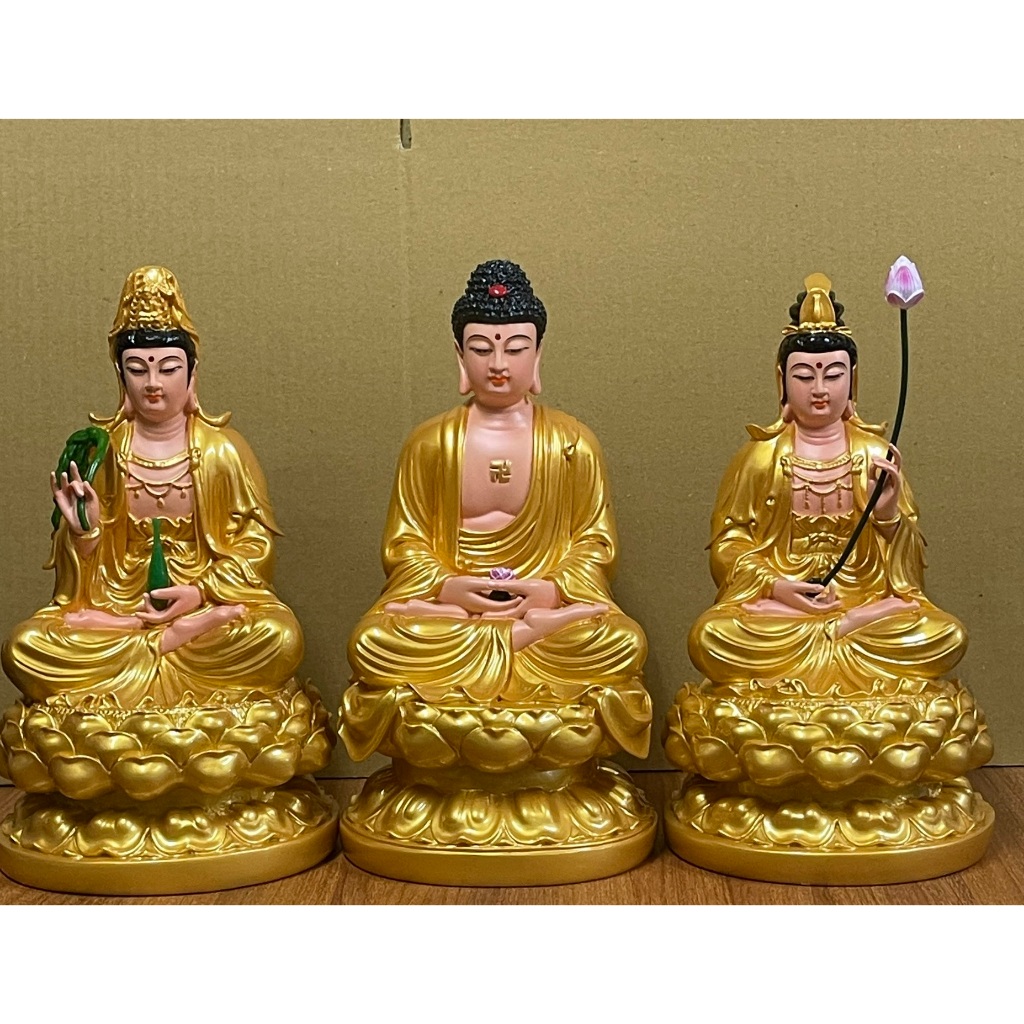 Tôn tượng Tây Phương Tam Thánh 30cm cực đẹp 3 tượng giá sĩ