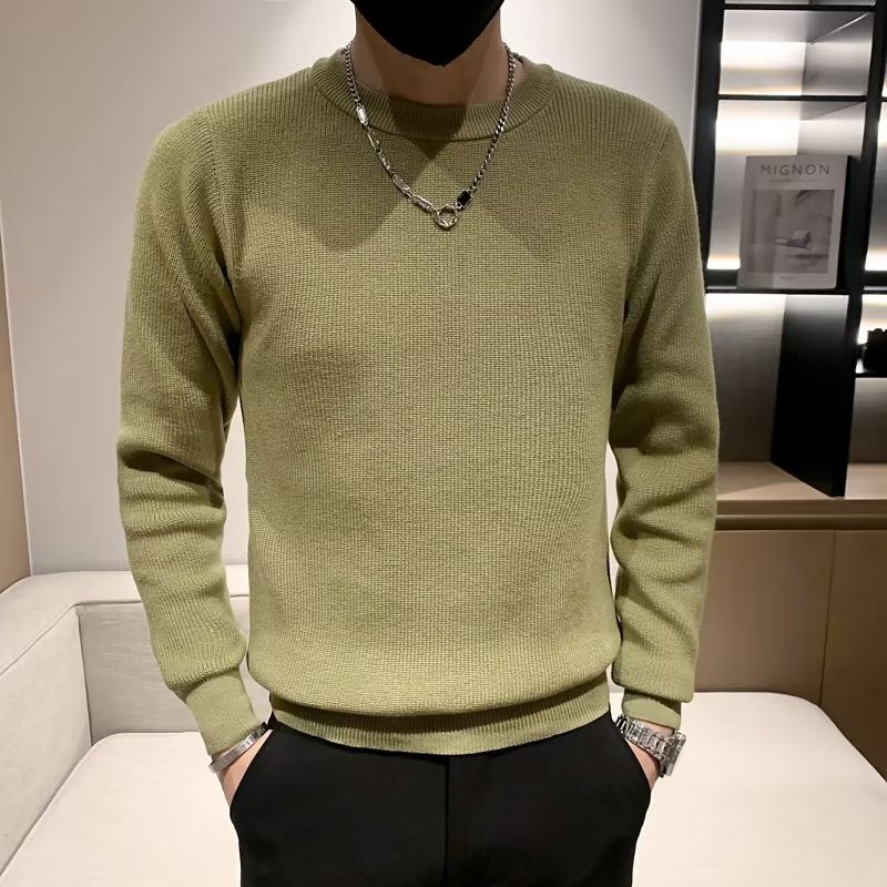 ASRV Crewneck sweater Simple sweater for men Solid color knitwear Pullover long sleeves Casual knitwear