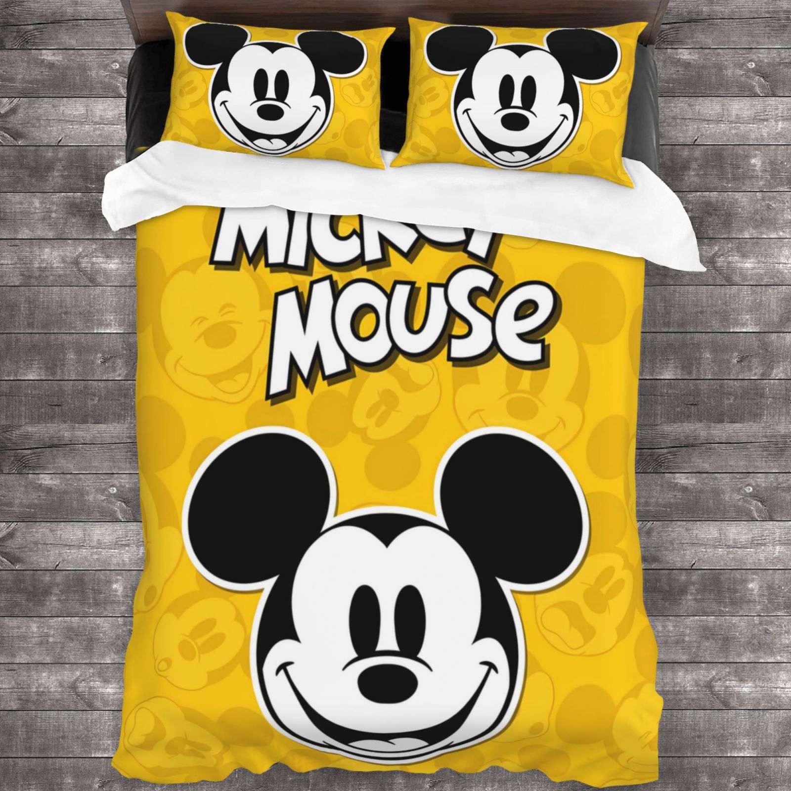 3 IN 1 Mickeys Mouse 3Piece Bed Sheets Set 3D Print Cartoon Quilt Set