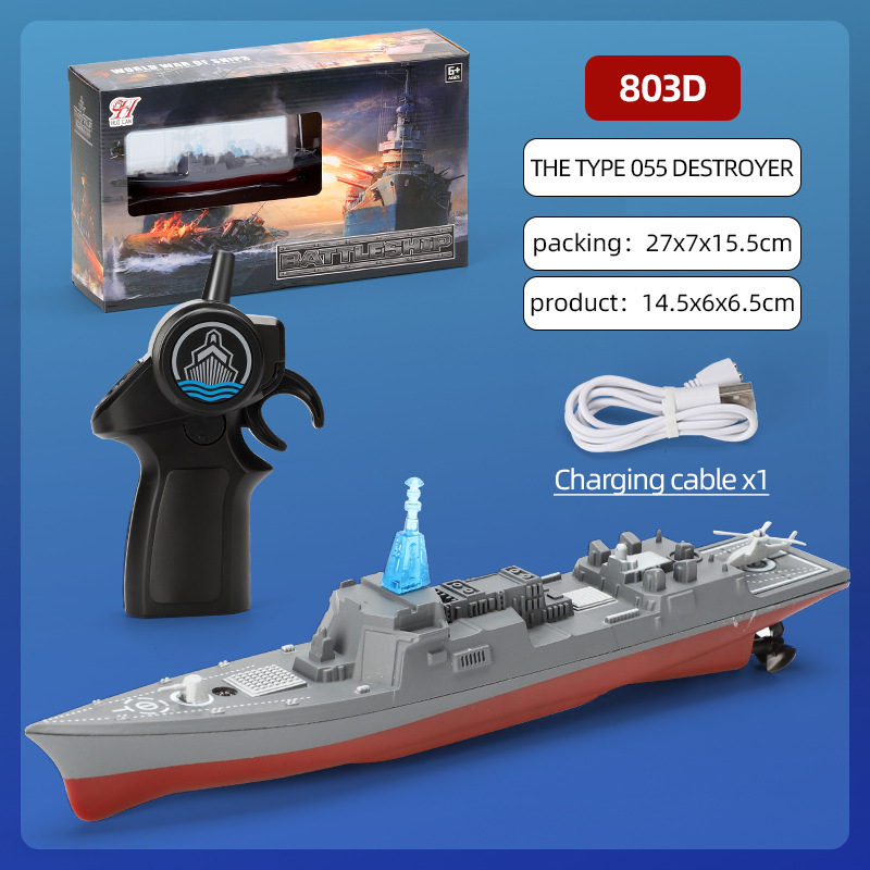 Toysmars 2.4G tốc độ cao điều khiển từ xa tàu mô phỏng Tàu chiến mô hình mini tàu chiến đồ chơi