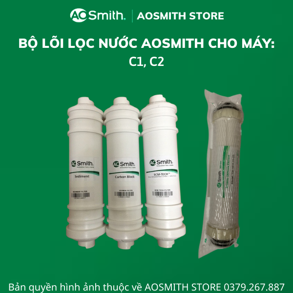Bộ lõi lọc nước Aosmith dùng cho máy C1, C2