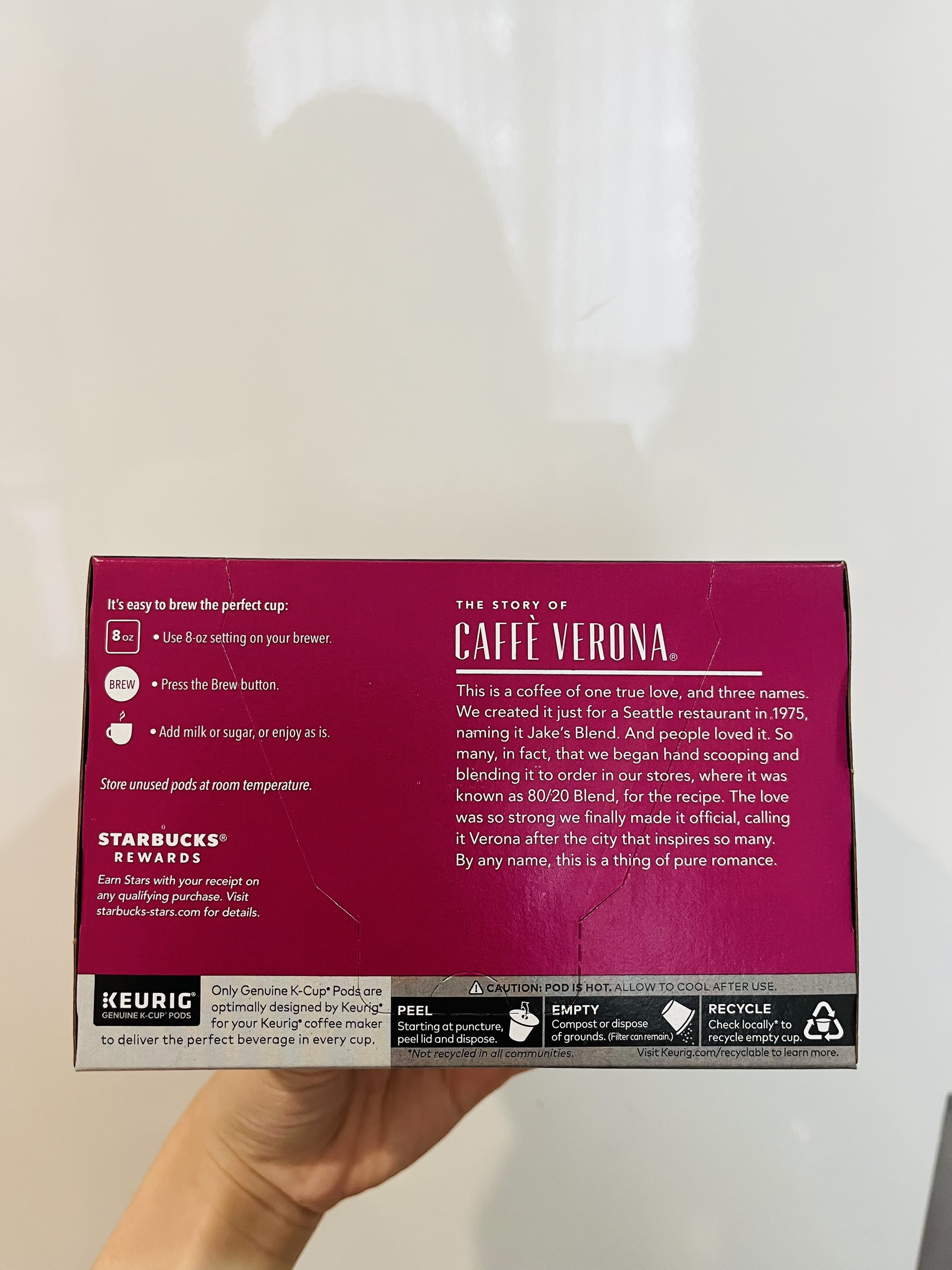 [ STARBUCKS ] Cà phê dạng cup STARBUCKS CAFFÈ VERONA DARK ROAST K- CUP - 10 cup/120gr