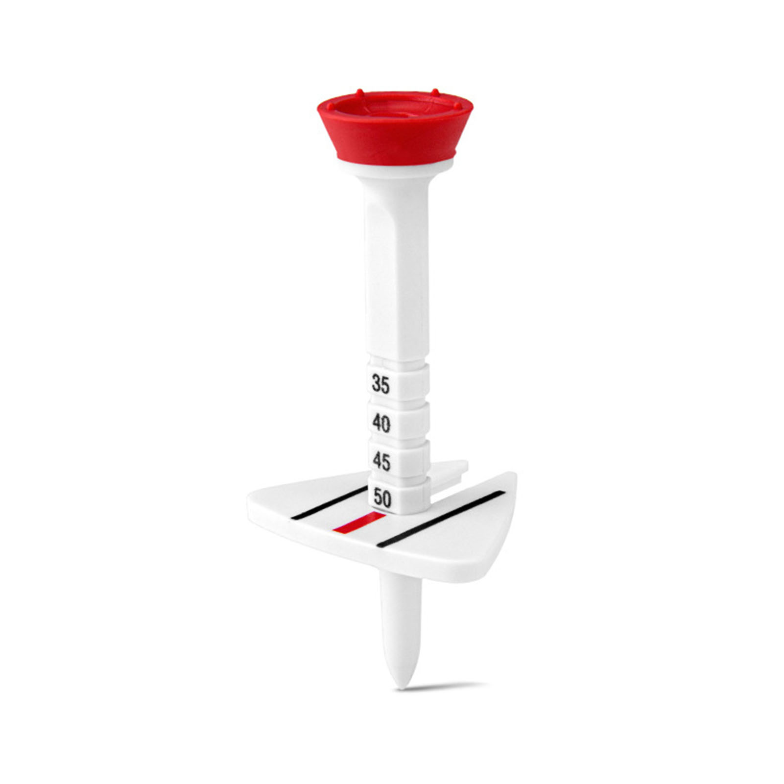 guyouzi® Golf Training Spike Golf Tee with Round Ball Holder Adjustable Golf Tee with Aiming Line 77mm Height 5 Levels Spike Holder Golf Training Aid and Accessories