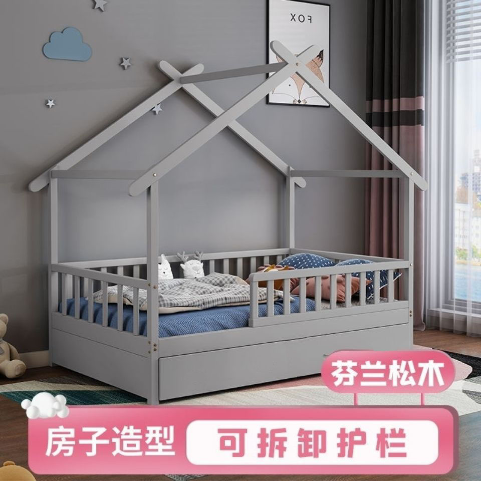 (Customize 1520days)Kids Wooden Tree House Frame with Trundle for 2