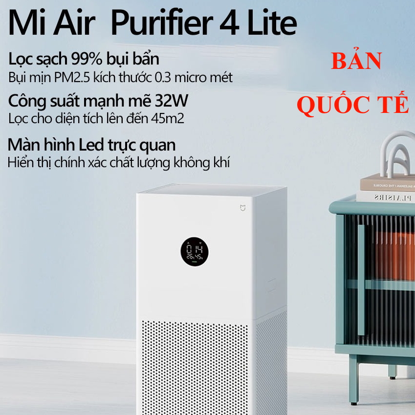 Máy Lọc Không Khí Xiaomi 4 LITE BẢN QUỐC TẾ | Air purifier | May loc khong khi | Lõi...