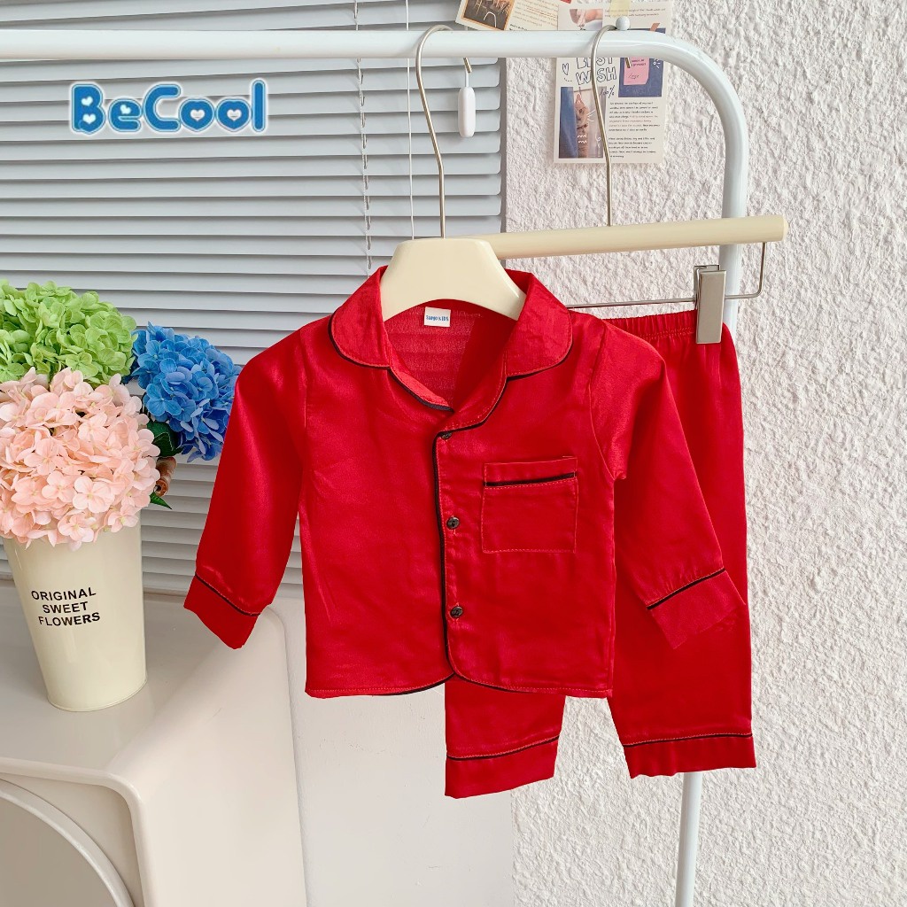 Đồ bộ ngủ dài tay cho bé trai bé gái, bộ pijama chất lụa cao cấp cho bé trai bé gái từ 6-28kg