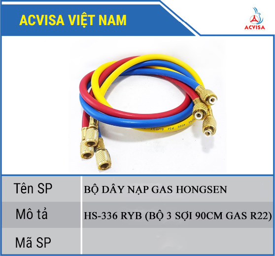 Bộ 3 Dây Nạp Gas VALUE Model R410 VRP-U-R/Y/B (1 Bộ = 3 Sợi 90Cm)