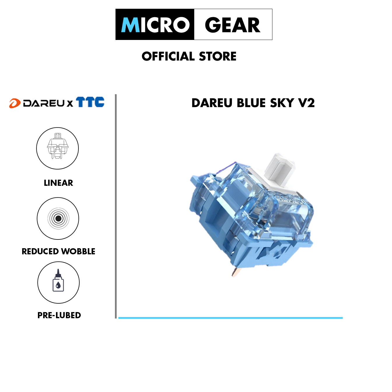 Công tắc phím cơ - Switch DareU Violet Gold (Tactile) - Blue Sky (Linear) - Verion 2