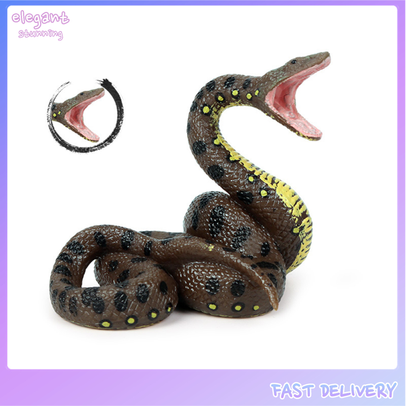 Elegantstunning Simulation Snake Toys Halloween Tricky Realistic Python Wild Animal Model Ornaments Scary Snake Toys