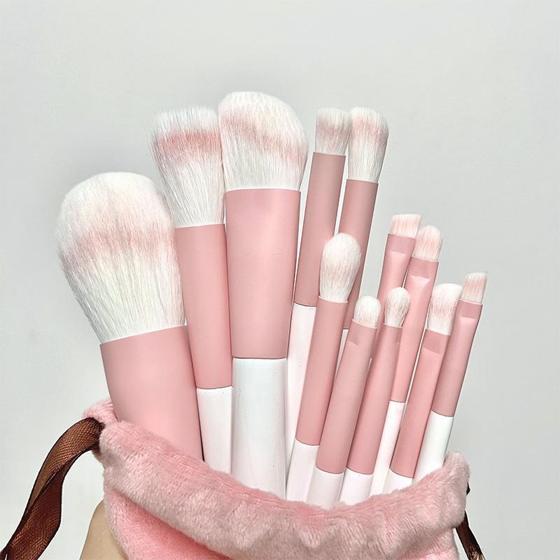 12Pcs Bộ Cọ Trang Điểm Chất Lượng Cao Chải Phấn Má Hồng Bàn Chải Phấn Mắt Di Động Siêu Mềm