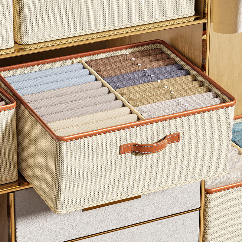 Loozykit Foldable Clothes Storage Box Wardrobe Organizer Closet Organizer Large Capacity Compartment Storage Box Cabinet Drawer Organizer Storage Case for Underwear Pants Bra Panties Tshirts Sock