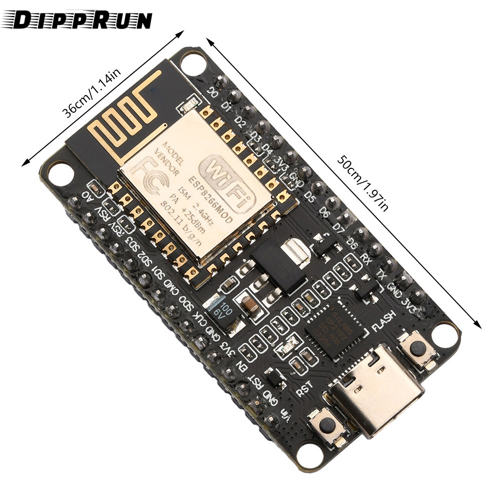 DIPPRUN ESP8266 NodeMCU CP2102 ESP-12E Development Board Open Source Serial Module Works Great for Arduino IDE
